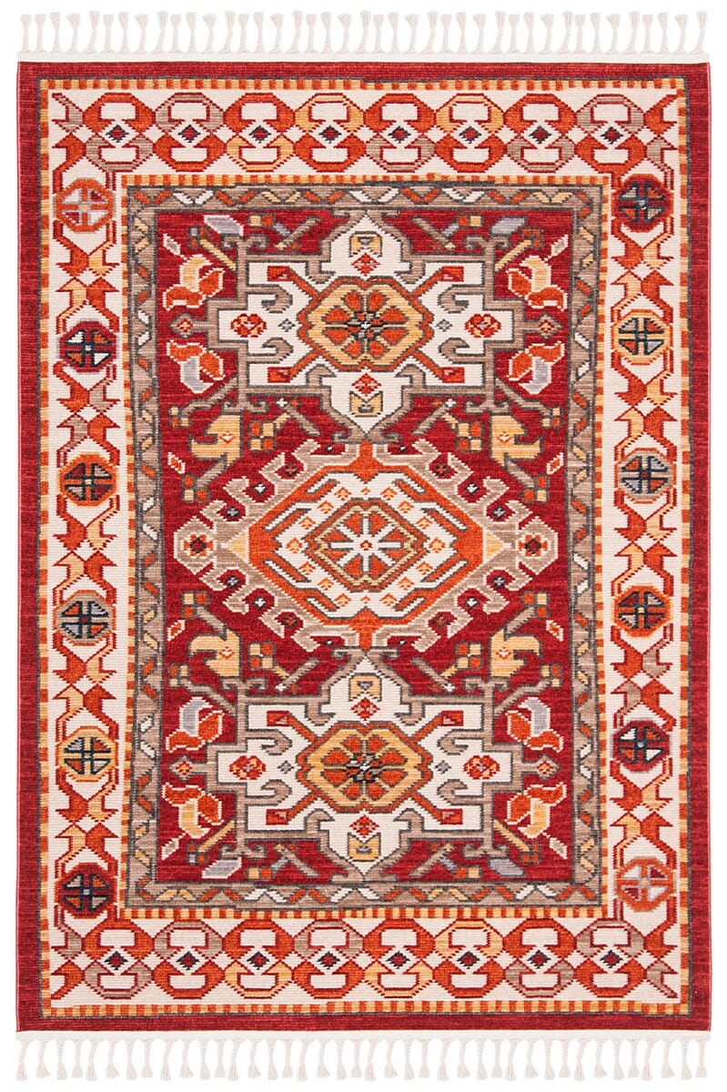 Safavieh Farmhouse Fmh825A Ivory / Red Area Rug