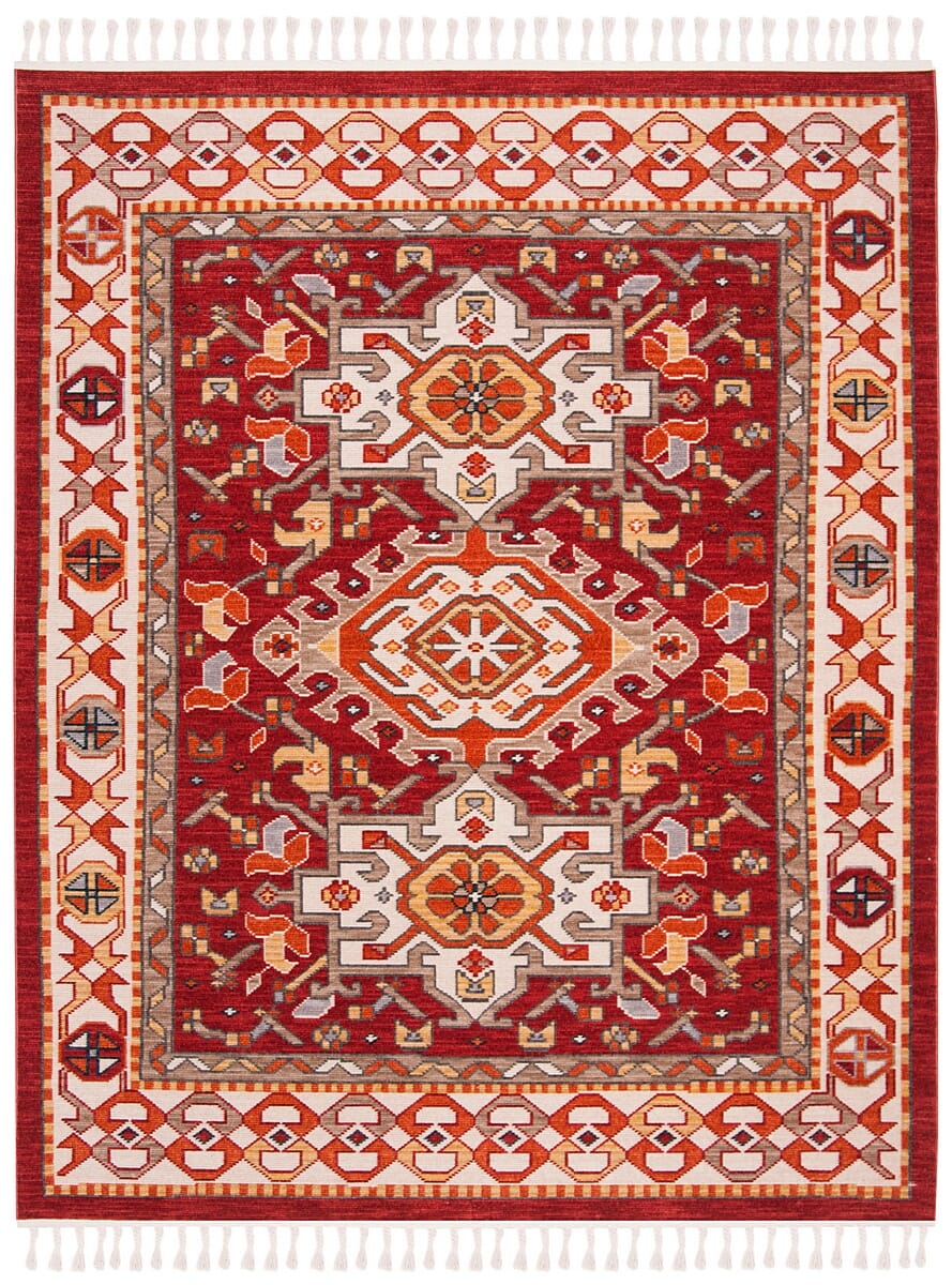 Safavieh Farmhouse Fmh825A Ivory / Red Area Rug