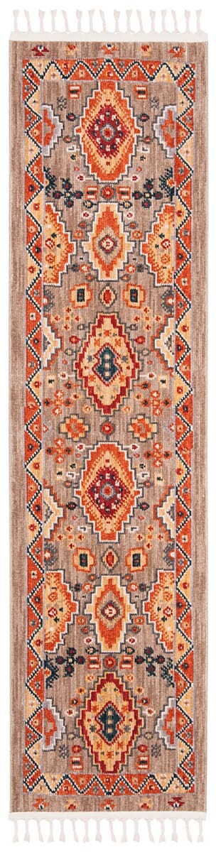 Safavieh Farmhouse Fmh848E Taupe / Orange Southwestern Area Rug