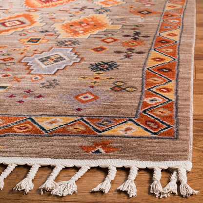 Safavieh Farmhouse Fmh848E Taupe / Orange Southwestern Area Rug