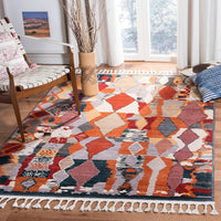 Safavieh Farmhouse Fmh853P Orange / Navy Bohemian Area Rug