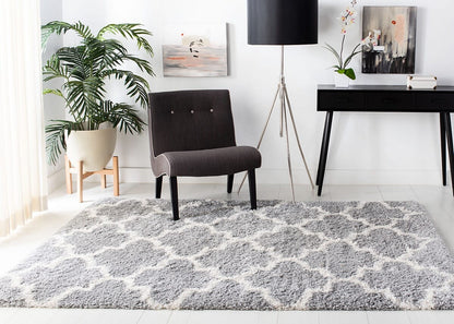 Safavieh Fontana Shag Fnt818G Grey / Cream Shag Area Rug