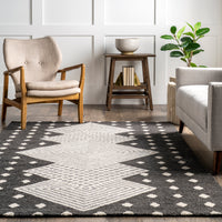 Nuloom Maci Hand Tuftedwool Nma2706A Black Area Rug