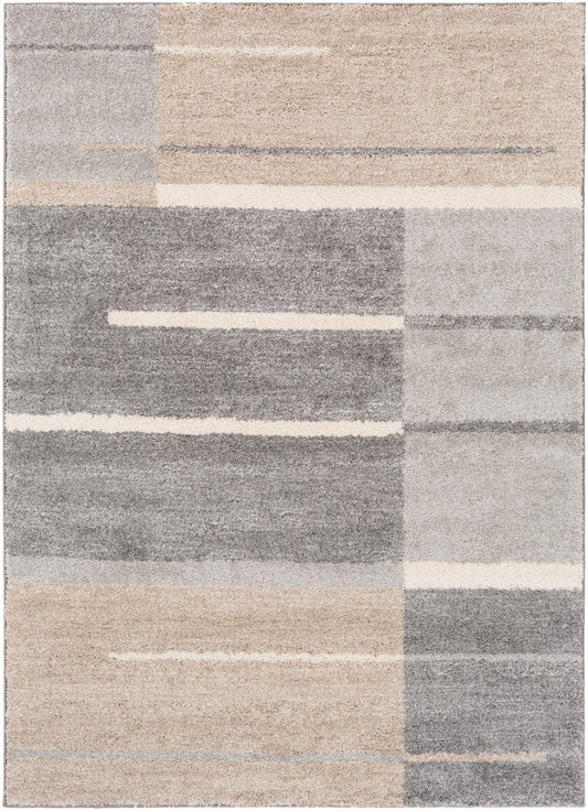 Surya Fowler Fow-1000 Medium Gray, Taupe, Light Gray Geometric Area Rug