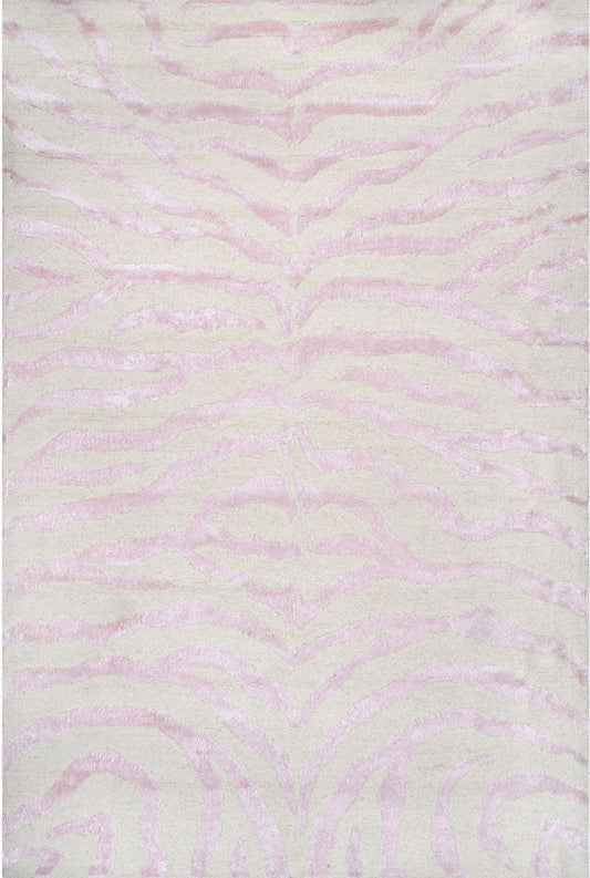 Nuloom Plush Zebra Npl3627E Pink Area Rug