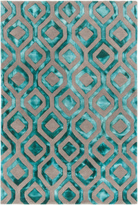 Chandra Fran Fra42101 Teal / Grey Geometric Area Rug