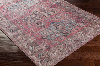 Surya Farrell Frl-2300 Aqua, Red, Light Brown, Charcoal Area Rug