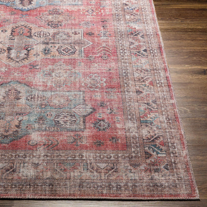 Surya Farrell Frl-2300 Aqua, Red, Light Brown, Charcoal Area Rug