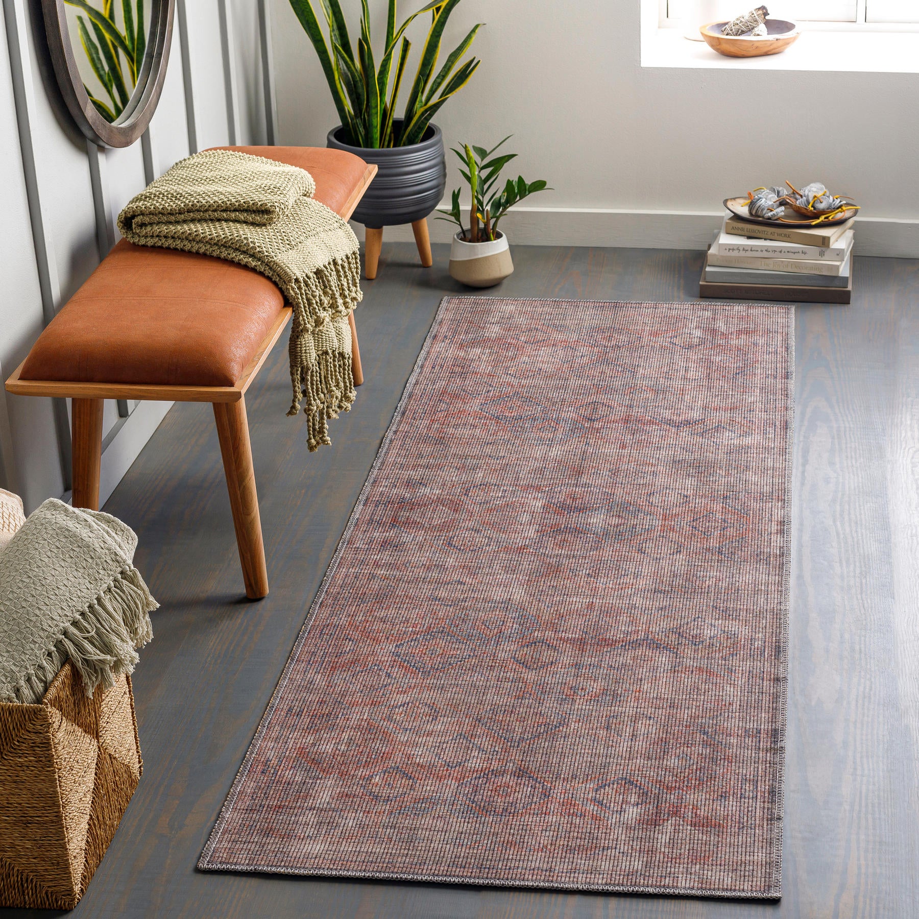 Surya Farrell Frl-2301 Dark Blue, Rust, Peach, Wheat Area Rug