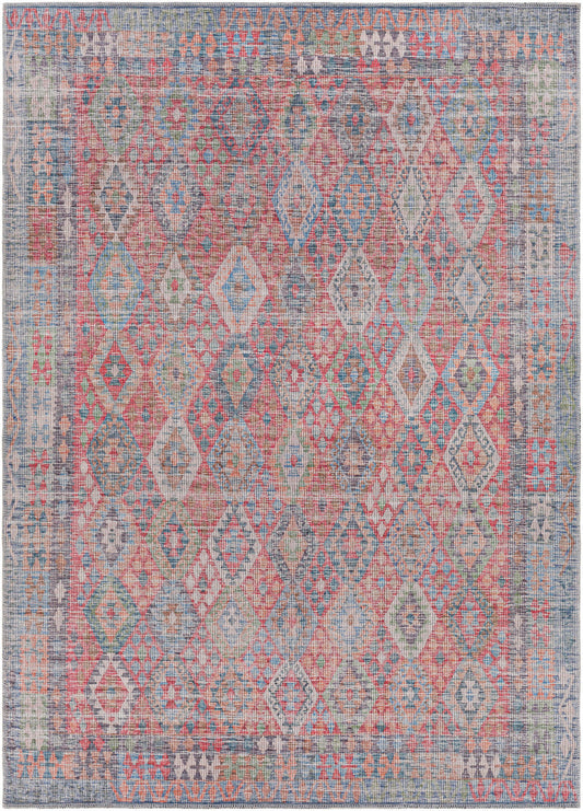 Surya Farrell Frl-2303 Blue, Red, Peach, Grass Green Area Rug