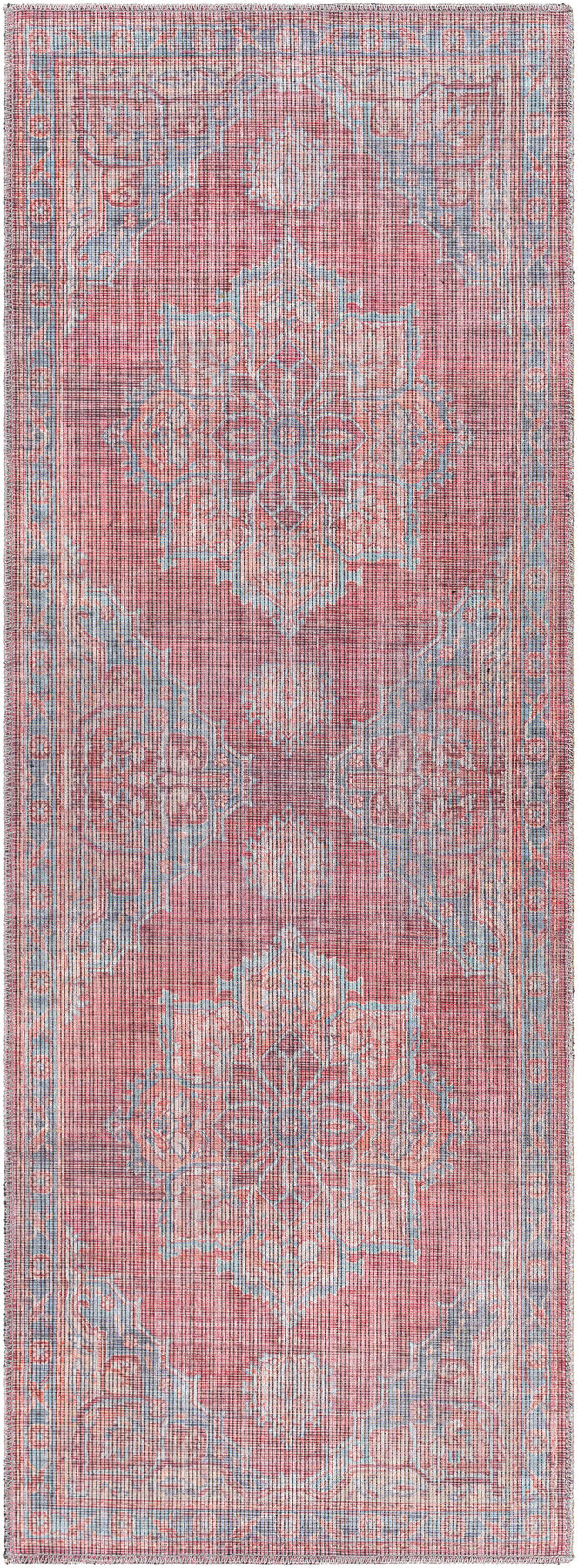 Surya Farrell Frl-2304 Blue, Burgandy, Peach, Light Beige Area Rug