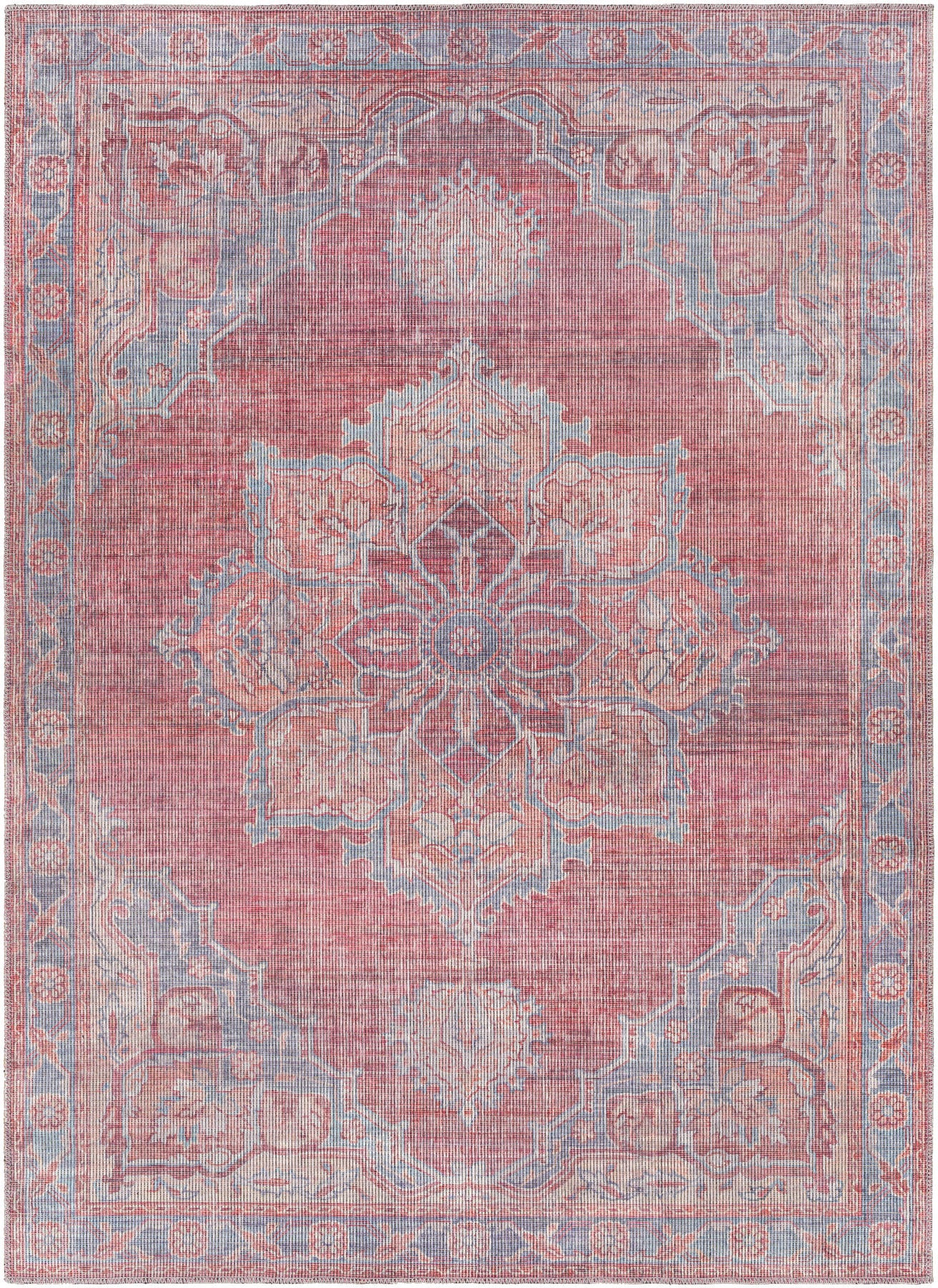 Surya Farrell Frl-2304 Blue, Burgandy, Peach, Light Beige Area Rug