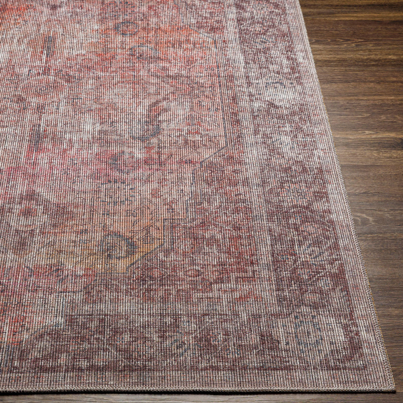 Surya Farrell Frl-2305 Red, Light Brown, Charcoal, Taupe Area Rug