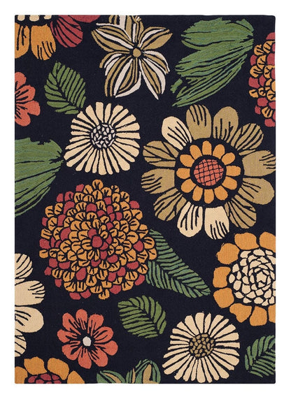 Safavieh Four Seasons Frs391E Black Floral / Country Area Rug