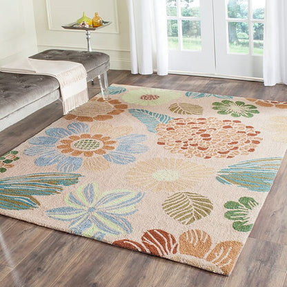 Safavieh Four Seasons Frs391H Creme Floral / Country Area Rug