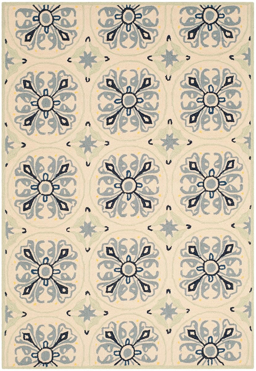 Safavieh Four Seasons Frs392A Ivory / Blue Damask Area Rug