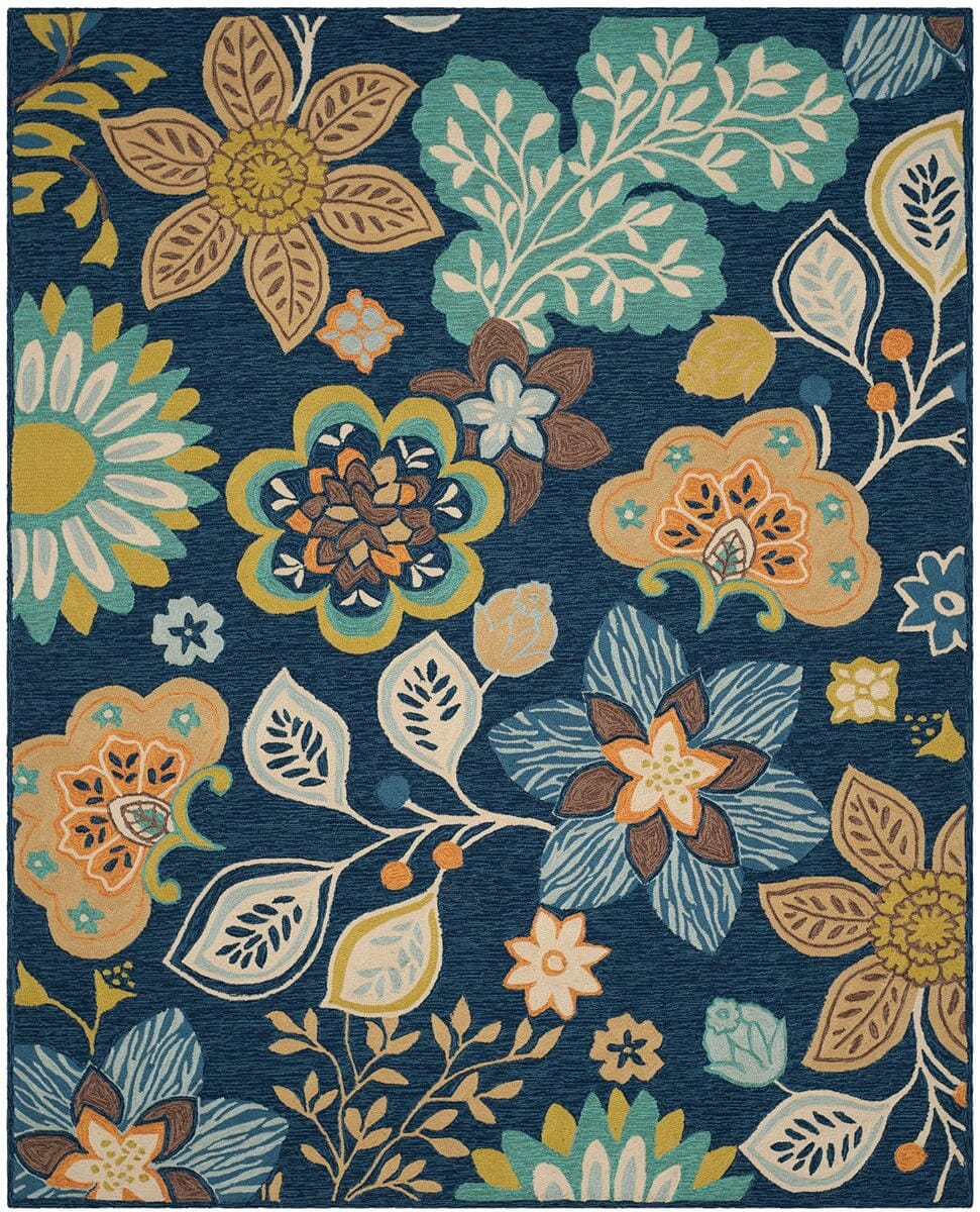 Safavieh Four Seasons Frs394A Navy Floral / Country Area Rug