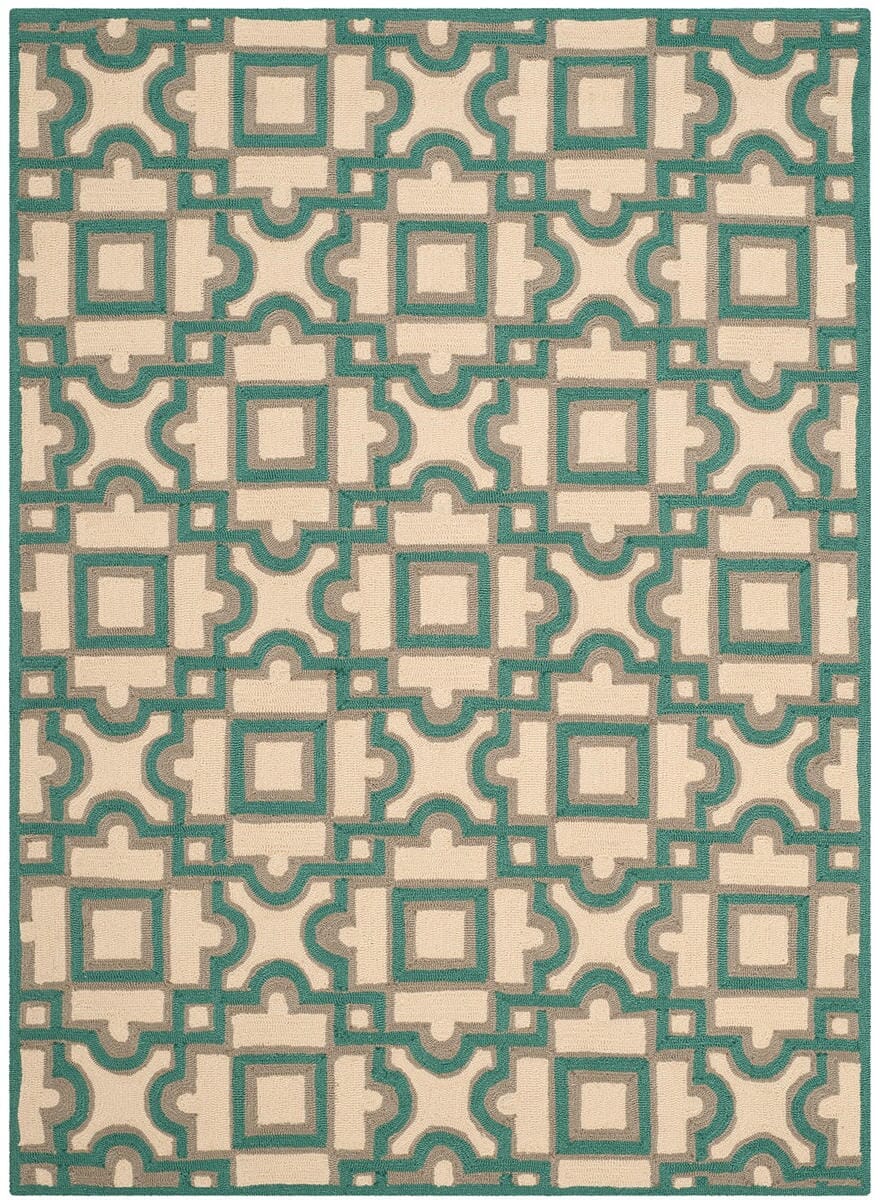 Safavieh Four Seasons Frs398B Ivory / Aqua Geometric Area Rug