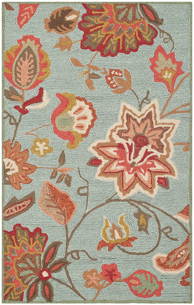 Safavieh Four Seasons Frs413C Blue / Green Floral / Country Area Rug