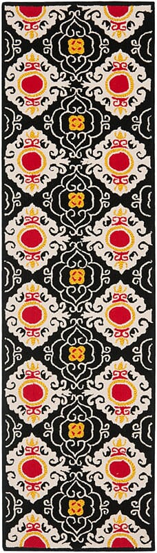 Safavieh Four Seasons Frs417A Black / Ivory Damask Area Rug