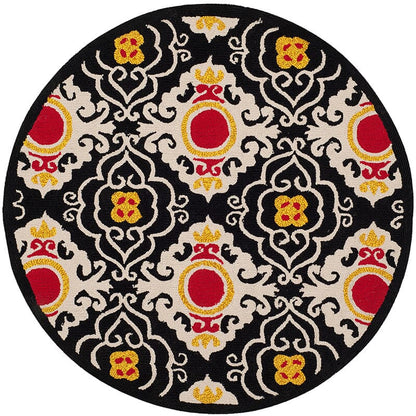 Safavieh Four Seasons Frs417A Black / Ivory Damask Area Rug