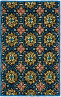 Safavieh Four Seasons Frs426A Black / Blue Damask Area Rug