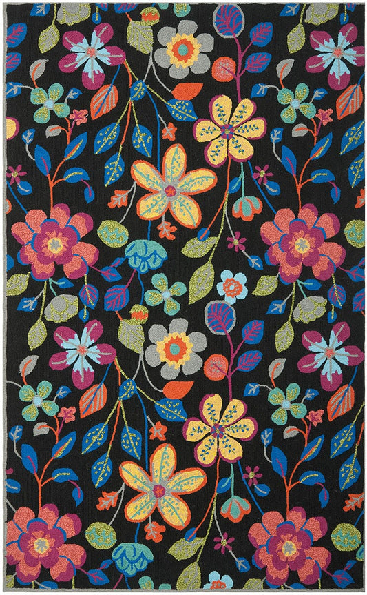 Safavieh Four Seasons Frs428A Black / Multi Floral / Country Area Rug