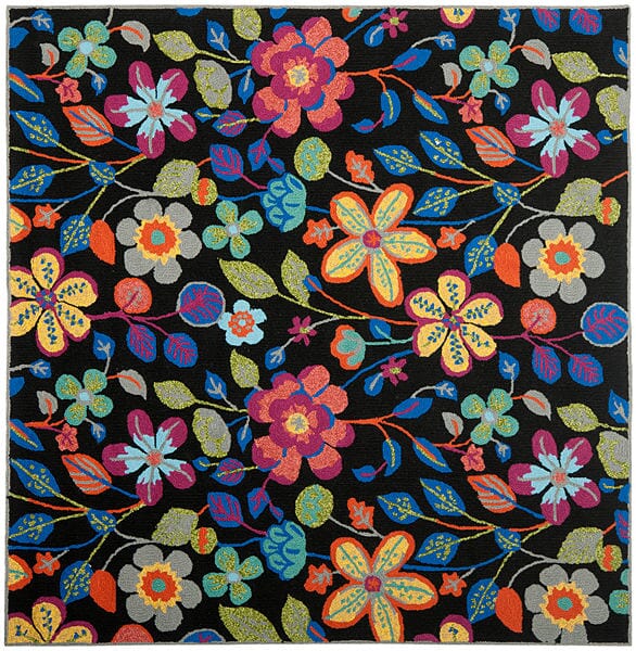 Safavieh Four Seasons Frs428A Black / Multi Floral / Country Area Rug