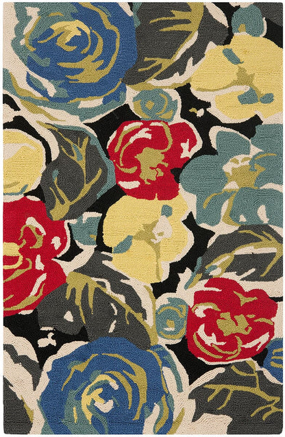 Safavieh Four Seasons Frs437A Black / Multi Floral / Country Area Rug