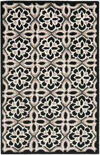 Safavieh Four Seasons Frs448A Black / Ivory Damask Area Rug