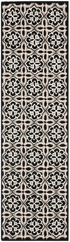 Safavieh Four Seasons Frs448A Black / Ivory Damask Area Rug