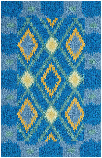 Safavieh Four Seasons Frs455D Indigo / Yellow Damask Area Rug