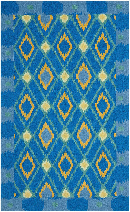 Safavieh Four Seasons Frs455D Indigo / Yellow Damask Area Rug