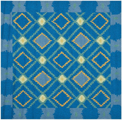 Safavieh Four Seasons Frs455D Indigo / Yellow Damask Area Rug