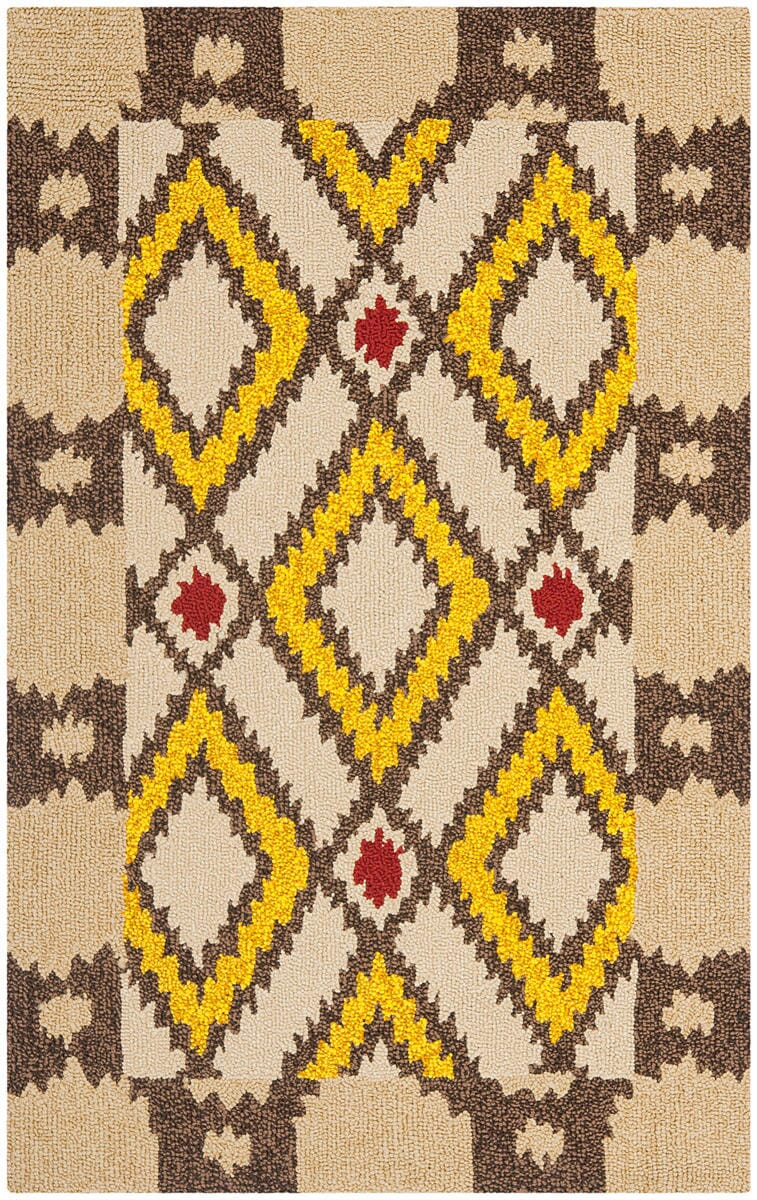 Safavieh Four Seasons Frs455E Beige / Yellow Damask Area Rug