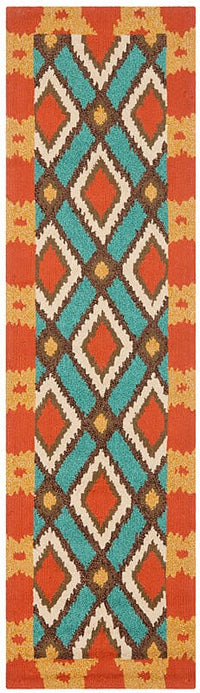 Safavieh Four Seasons Frs455L Light Blue / Red Damask Area Rug