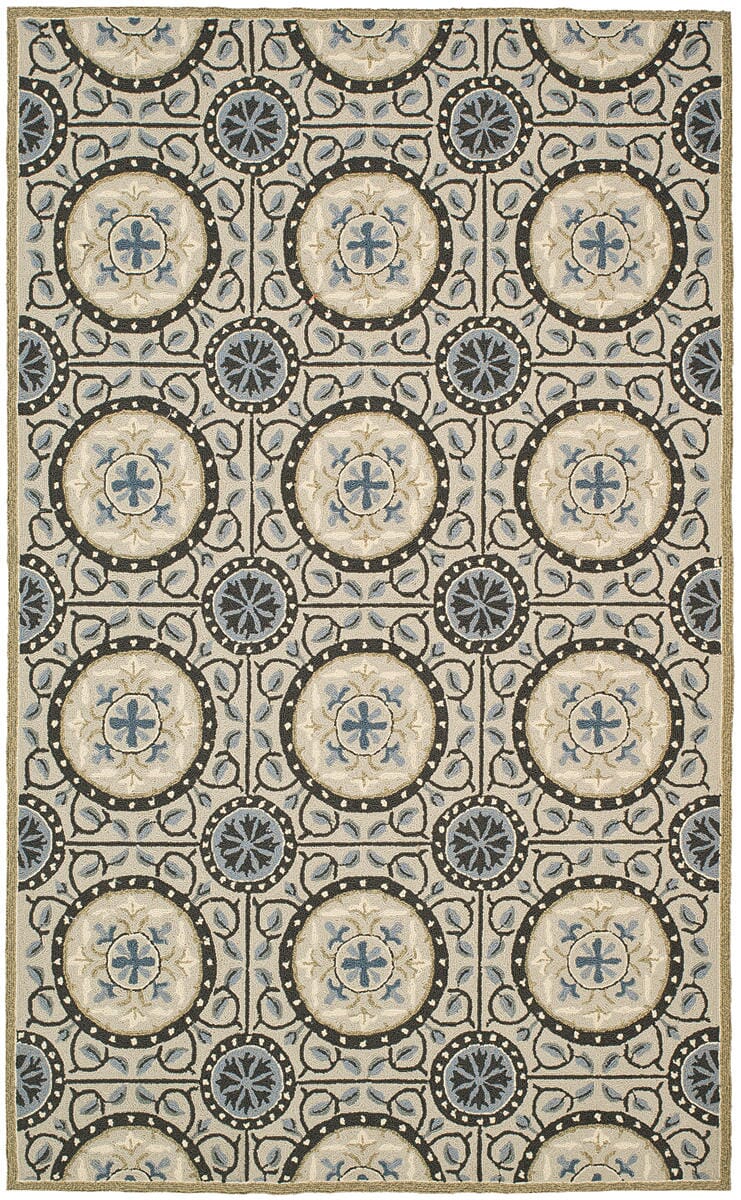 Safavieh Four Seasons Frs485E Cement / Blue Damask Area Rug