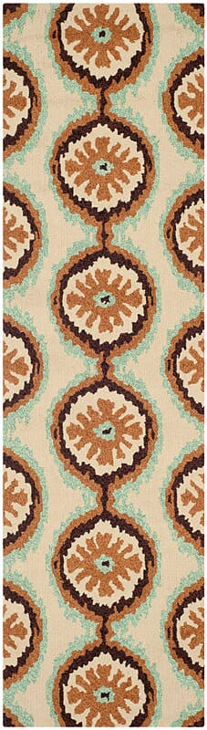 Safavieh Four Seasons Frs486C Beige / Green Damask Area Rug