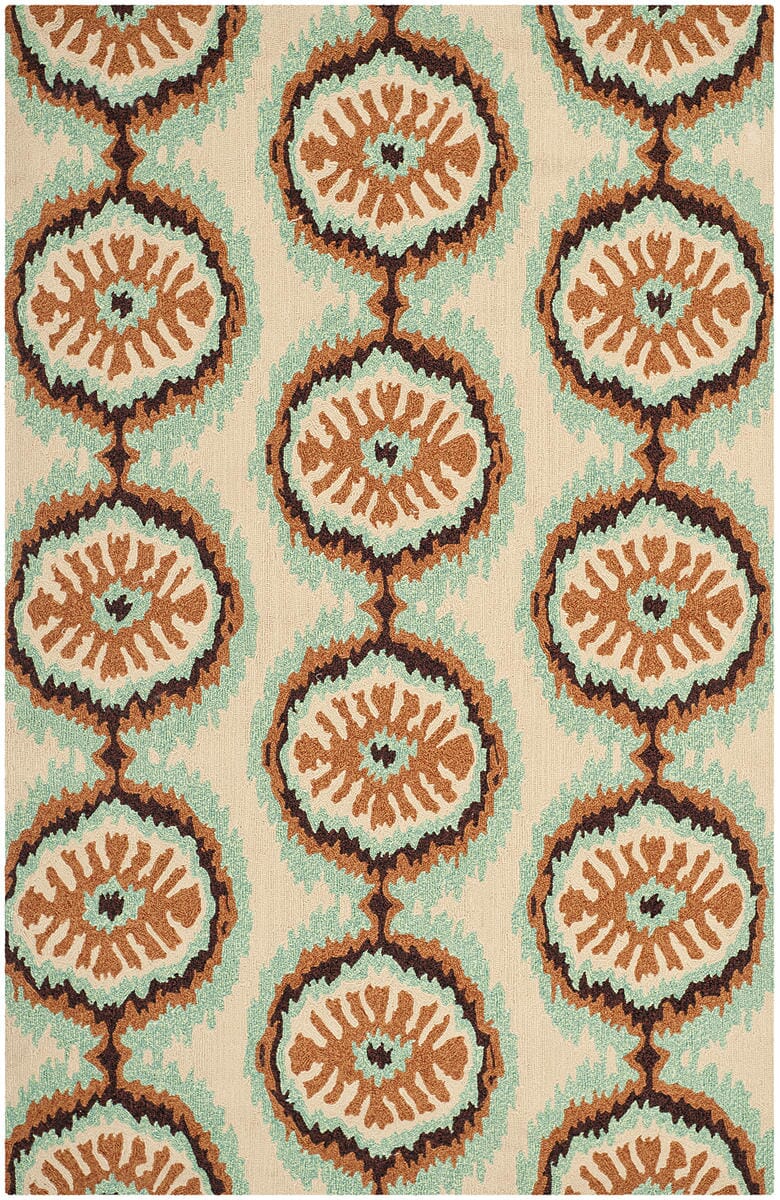 Safavieh Four Seasons Frs486C Beige / Green Damask Area Rug