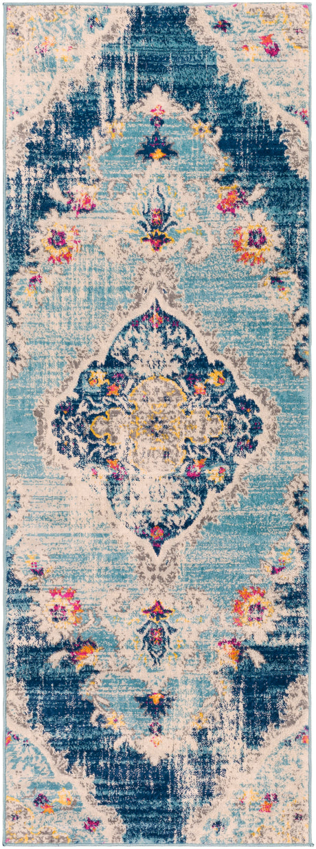 Surya Floransa Fsa-2300 Sky Blue, Navy, Beige, Medium Gray Rugs.