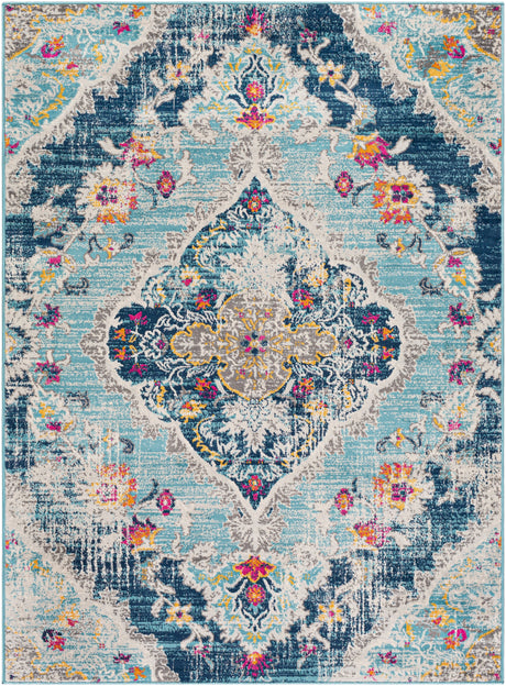 Surya Floransa Fsa-2300 Sky Blue, Navy, Beige, Medium Gray Rugs.