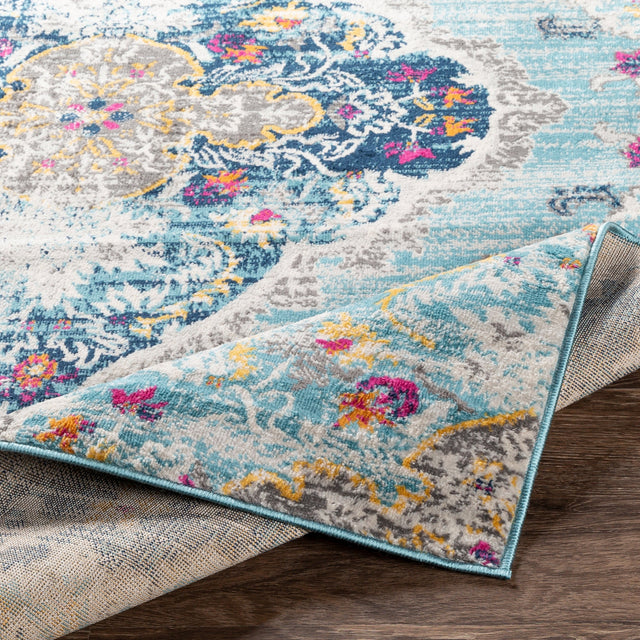 Surya Floransa Fsa-2300 Sky Blue, Navy, Beige, Medium Gray Rugs.