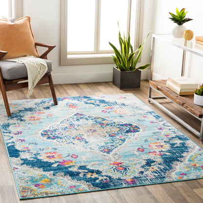 Surya Floransa Fsa-2300 Sky Blue, Navy, Beige, Medium Gray Area Rug