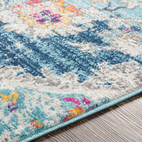 Surya Floransa Fsa-2300 Sky Blue, Navy, Beige, Medium Gray Rugs.