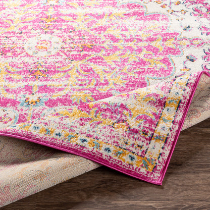 Surya Floransa Fsa-2308 Bright Pink, Beige, Navy, Saffron Area Rug