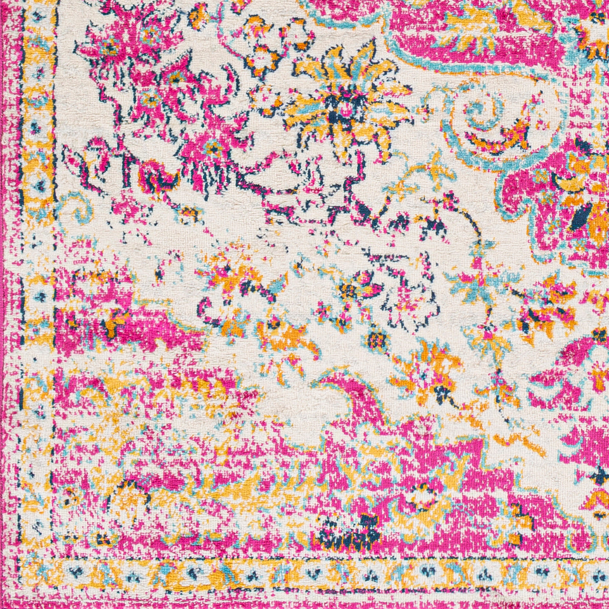 Surya Floransa Fsa-2308 Bright Pink, Beige, Navy, Saffron Rugs.