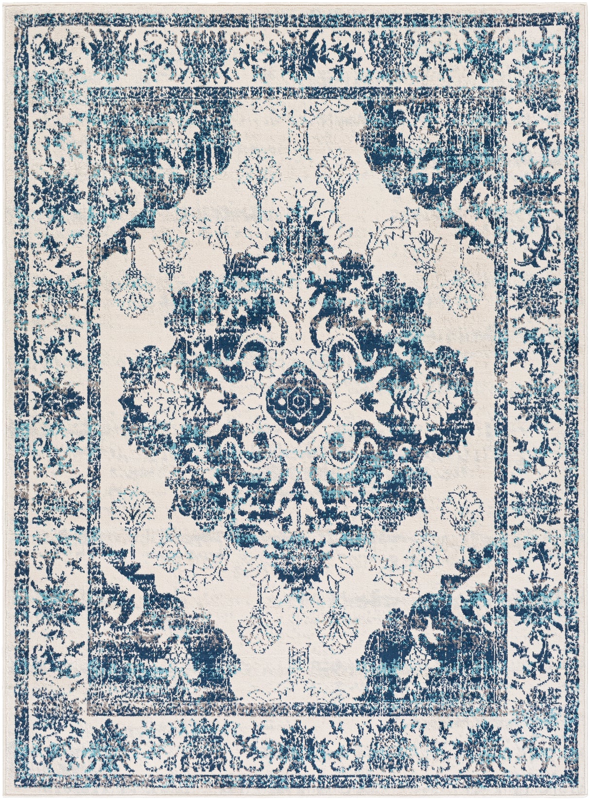 Surya Floransa Fsa-2310 Navy, Beige, Silver Gray, Medium Gray Rugs.