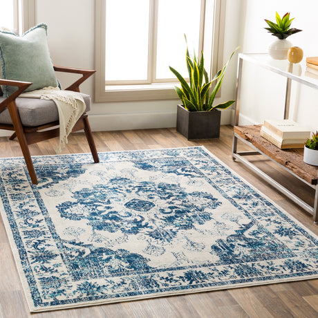 Surya Floransa Fsa-2310 Navy, Beige, Silver Gray, Medium Gray Rugs.