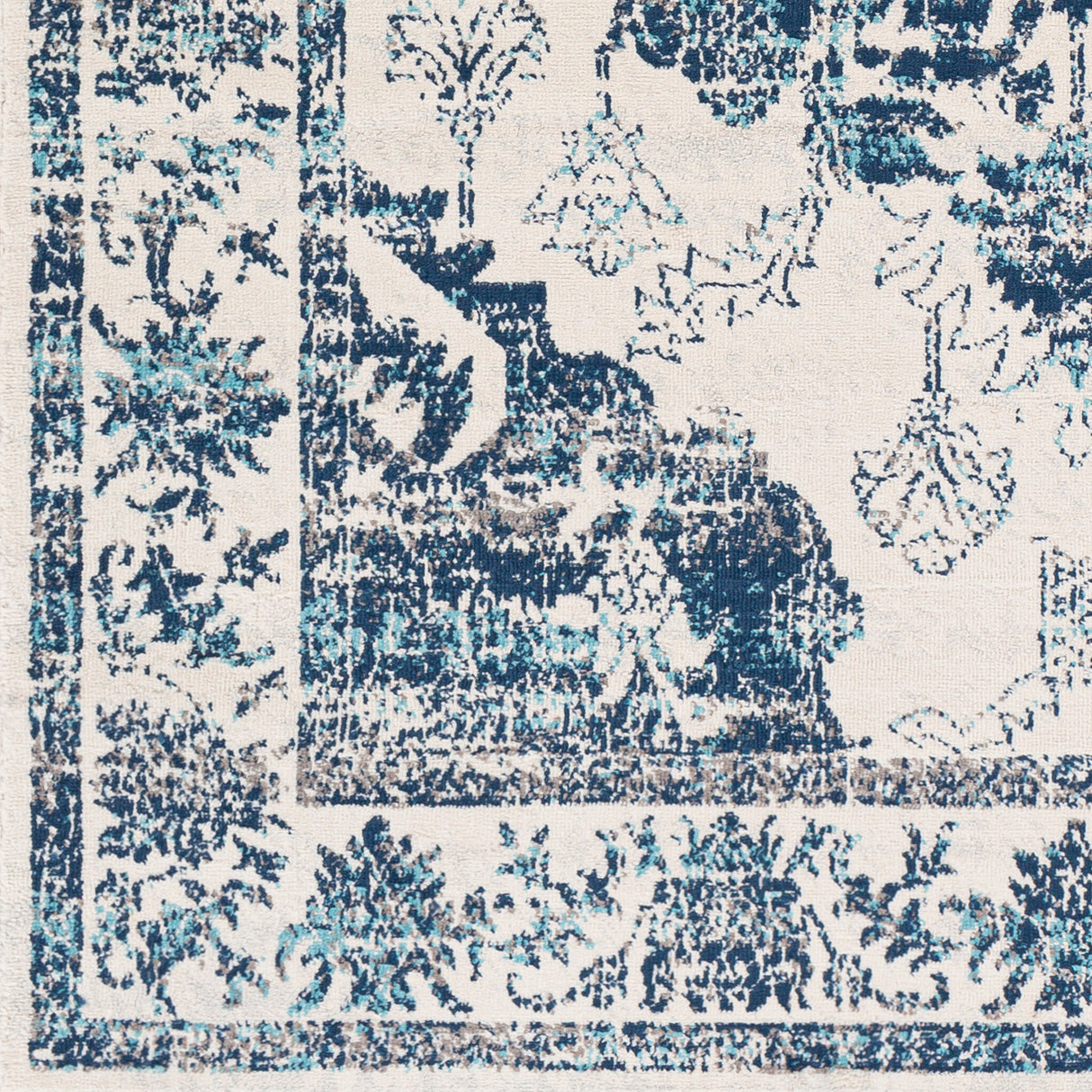 Surya Floransa Fsa-2310 Navy, Beige, Silver Gray, Medium Gray Rugs.
