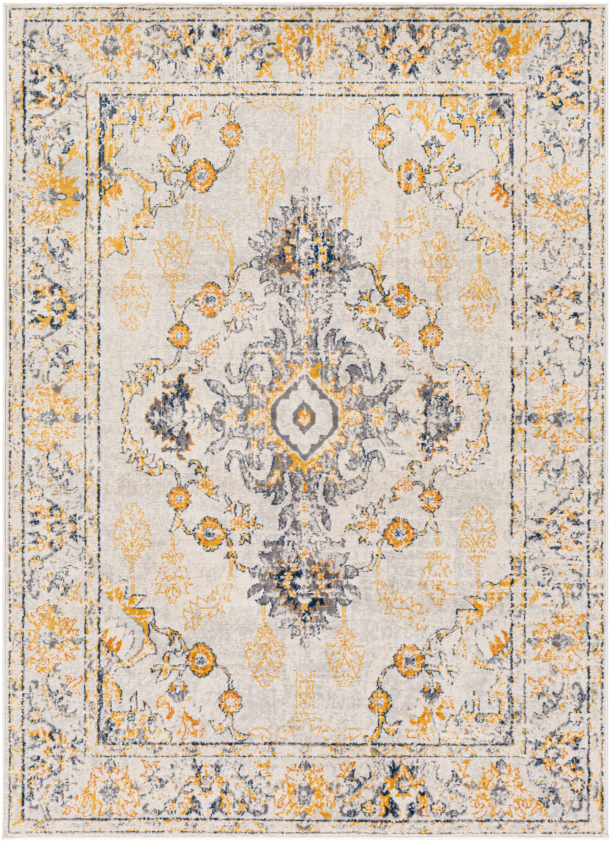 Surya Floransa Fsa-2311 Beige, Silver Gray, Medium Gray, Navy Area Rug